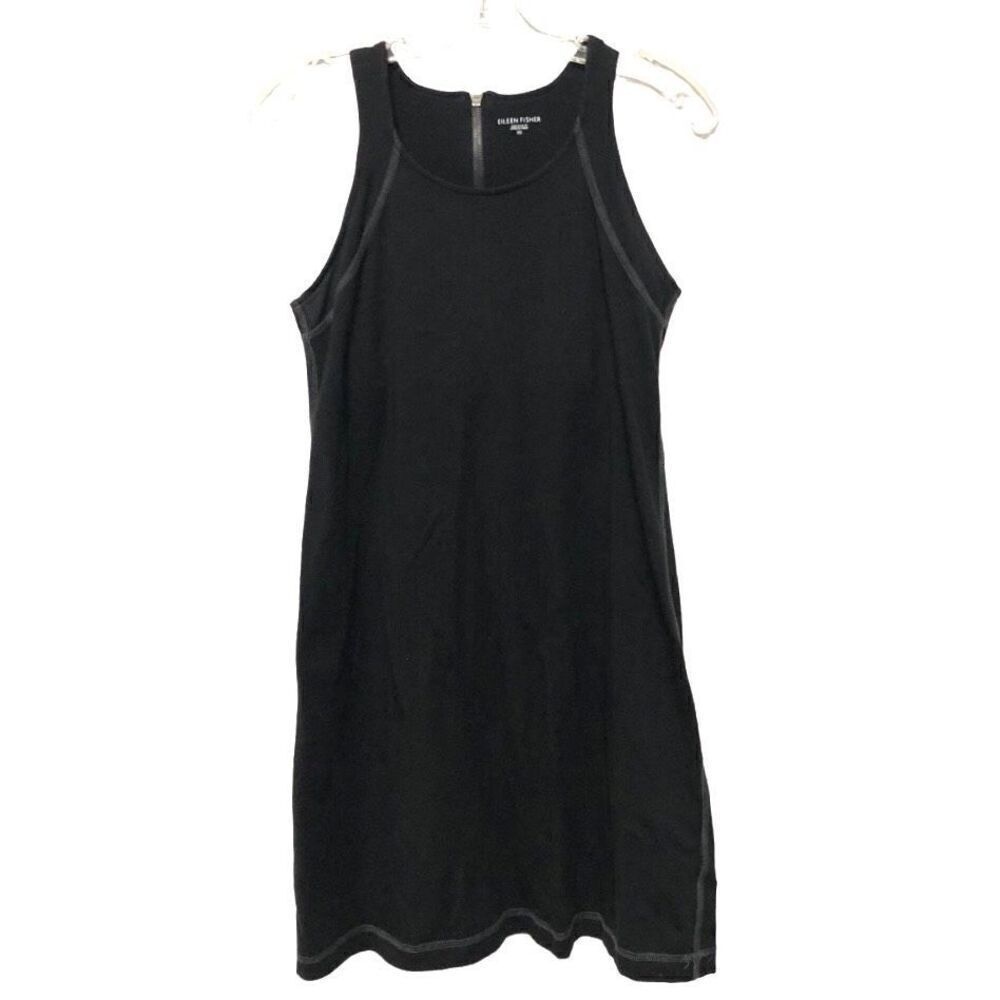 Eileen Fisher Activewear Black Organic Cotton Dress Size XS Tennis Golf Athletic
